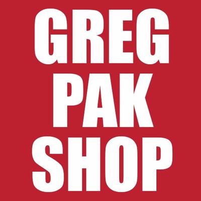 greg pak shop in white text on a red background